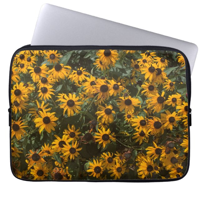 Black eyed Susan's Flowers, Floral, Photography Laptop Sleeve (Front)