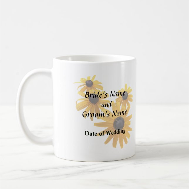 Black Eyed Susans Heart Coffee Mug (Left)