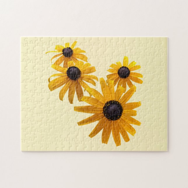 Black Eyed Susans Heart Jigsaw Puzzle (Horizontal)