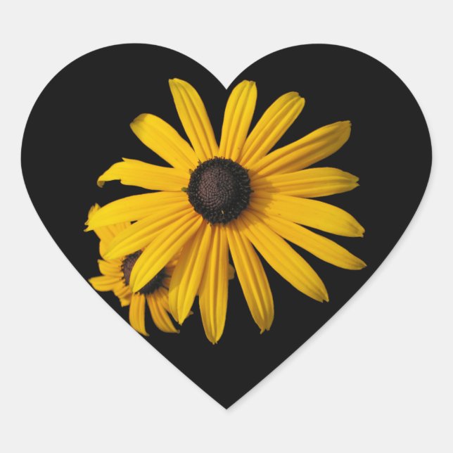 Black-eyed Susans Heart Sticker (Front)