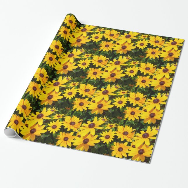 Black Eyed Susans- Rudbeckias Wrapping Paper (Unrolled)