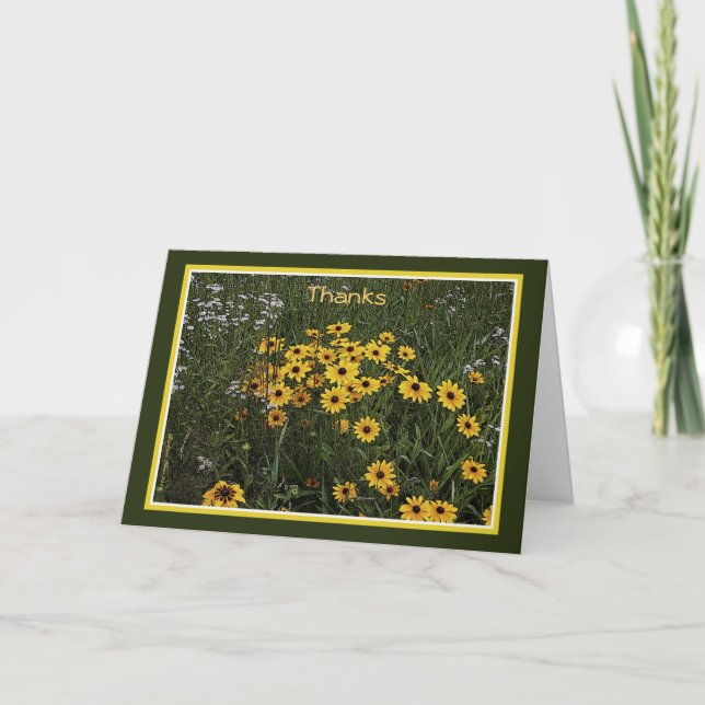 Black-Eyed Susans: Thanks Thank You Card (Front)