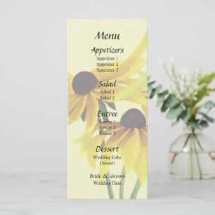 Black Eyed Susans With Curly Petals Wedding Menu