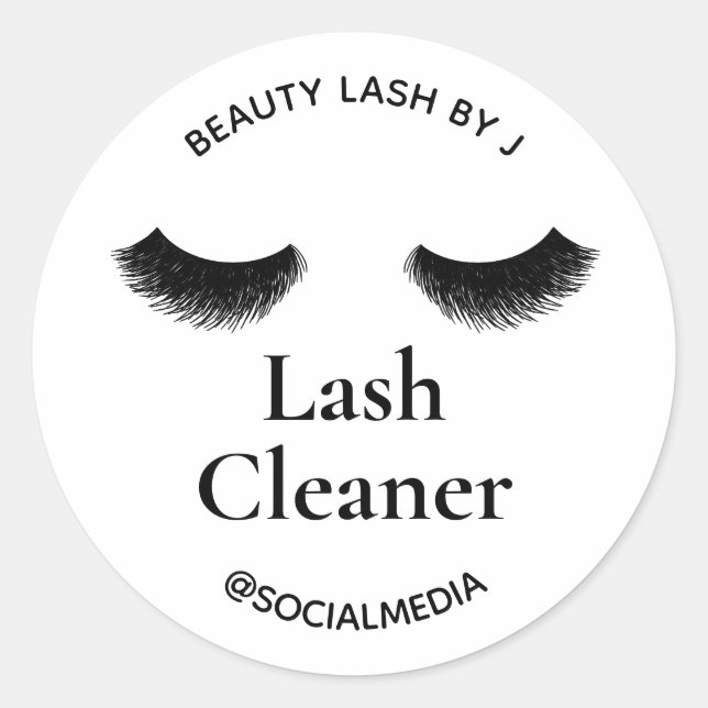 Black Eyelash Extension Cleaner Shampoo Label (Front)