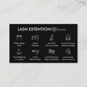 Black Eyelash Extension Products Aftercare Business Card