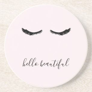 Black Eyelashes Hello Beautiful Coaster