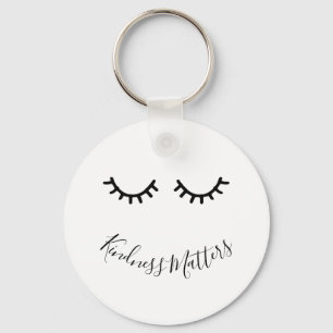 Black Eyelashes Kindness Matters Key Ring