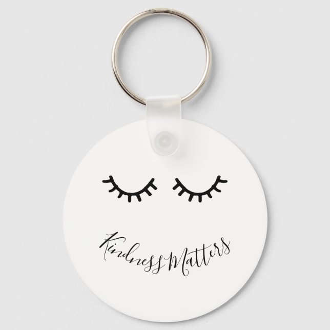 Black Eyelashes Kindness Matters Key Ring (Front)