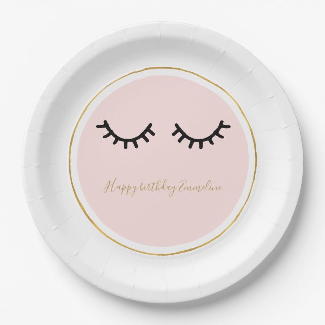 Black Eyelashes Paper Plate (Front)