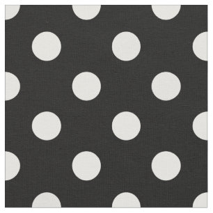 Black Fabric With White Polka Dots Spots Pattern