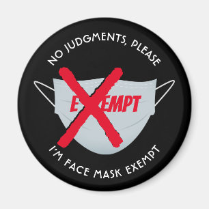 Black FACE MASK EXEMPT Magnet