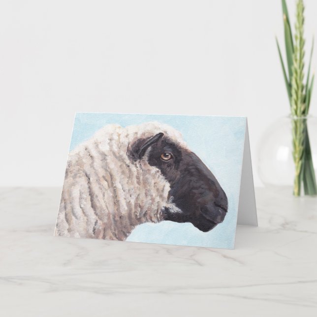Black Face Sheep II Greeting Card (Front)