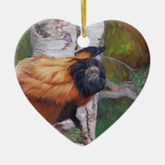 Black-faced Lion Tamarin Ceramic Ornament (Front)