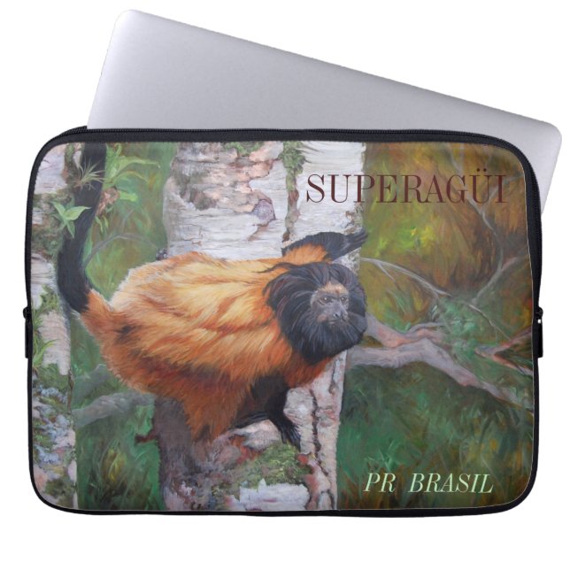 Black-faced Lion Tamarin Laptop Sleeve (Front)