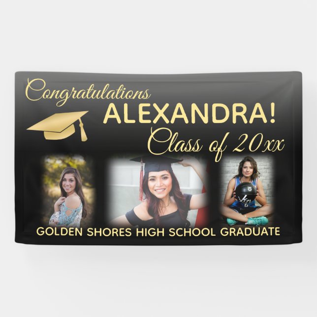 Black Fade Filter Effect Photo Graduation Banner (Horizontal)