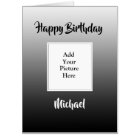 Black Faded Happy Birthday Add Your Photo Jumbo