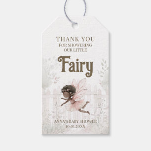 Black Fairy Baby Shower Thank You Gift Tags
