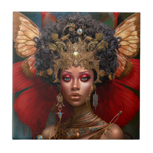 Black Fairy Queen Fantasy Art Ceramic Tile