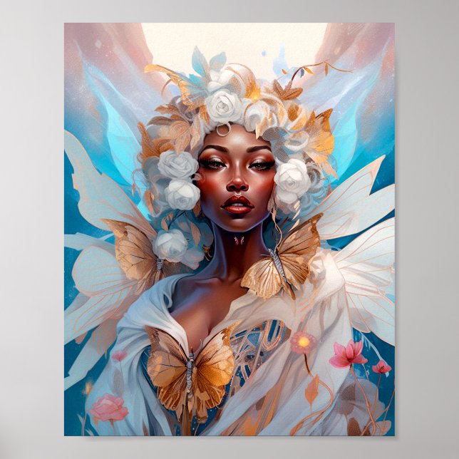 Black Fairy Queen Fantasy Art Poster (Front)