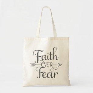 Black Faith Over Fear Tote Bag