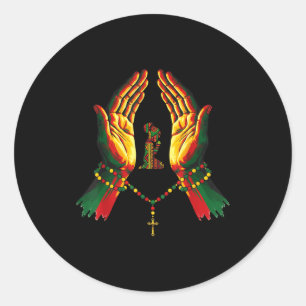Black Faith Prayer African Heritage Christian Blac Classic Round Sticker