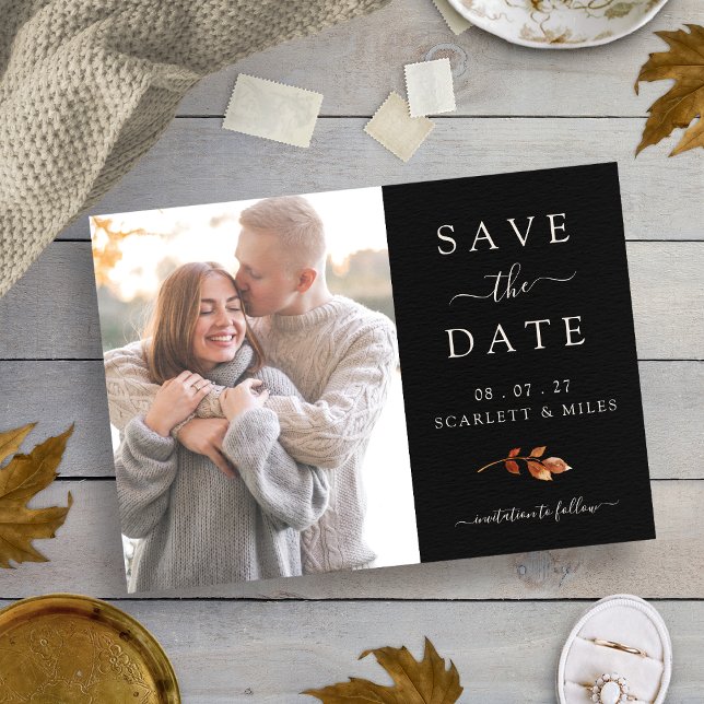 Black Fall Photo Save The Date (Black Fall Photo Save The Date
)