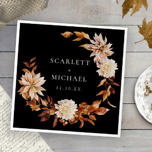 Black Fall Wedding Napkin