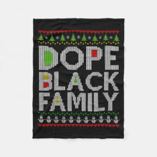 Black Family 2025 Afro Christmas Tree Santa Pj Mat Fleece Blanket