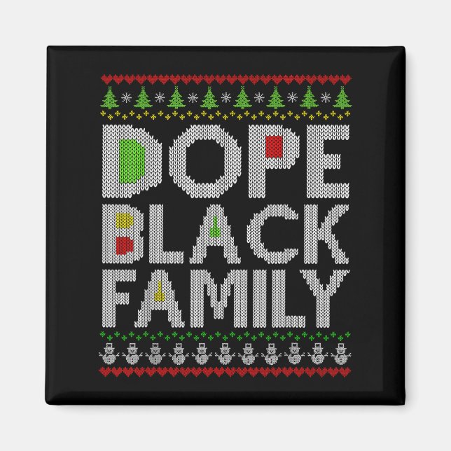 Black Family 2025 Afro Christmas Tree Santa Pj Mat Magnet (Front)