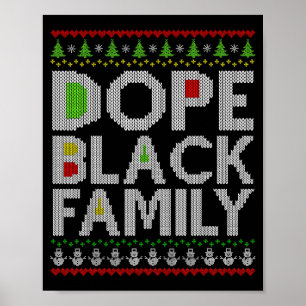 Black Family 2025 Afro Christmas Tree Santa Pj Mat Poster