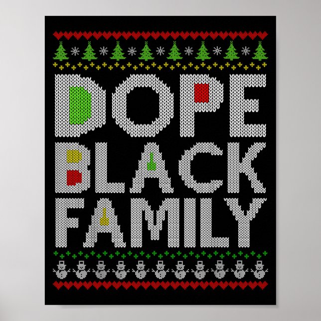 Black Family 2025 Afro Christmas Tree Santa Pj Mat Poster (Front)
