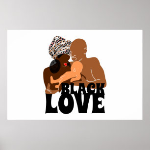 Black Family African Head Wrap Black Love Poster