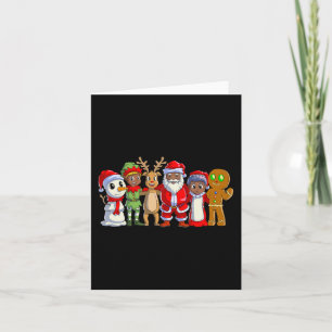 Black family christmas afro african american santa card