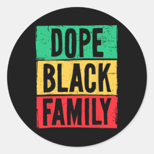 Black Family Juneteenth History Month Matching Classic Round Sticker