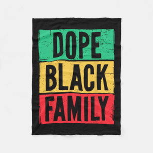 Black Family Juneteenth History Month Matching  Fleece Blanket