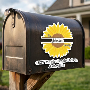 Black Family Name & Address Mailbox Personalised