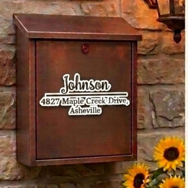 Black Family Name & Address Mailbox Personalised (Creator Uploaded)