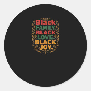 Black Family Unity Afrocentric Pride Melanin Love Classic Round Sticker