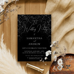 Black Famous Celebrity Show Wedding Invitation