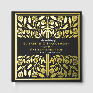 Black Fantasy Royal Mediaeval Sword Wedding Guest Book