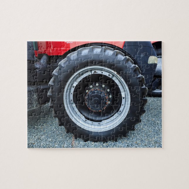Black Farm Tractor Tire Jigsaw Puzzle (Horizontal)