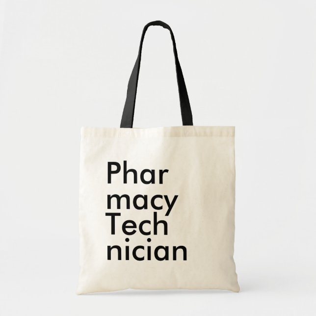 Black Fashion Pharmacy Technician Tote Bag (Front)