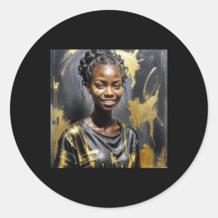 Black Fashion S Sticker1 Classic Round Sticker