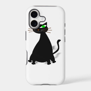 Black Fat Cat With Green Eyes
