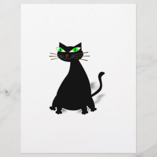 Black Fat Cat With Green Eyes