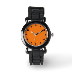 Black Fat Numbers On Orange Kids cn Watch