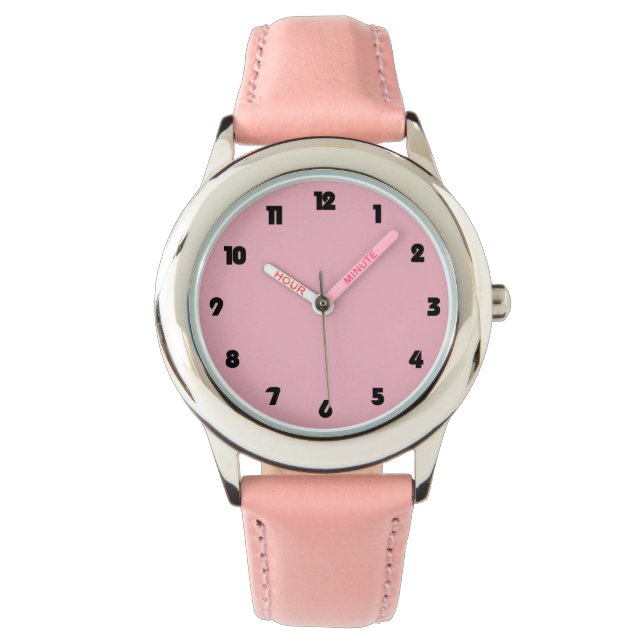 Black Fat Numbers On Pink cnt Watch (Front)