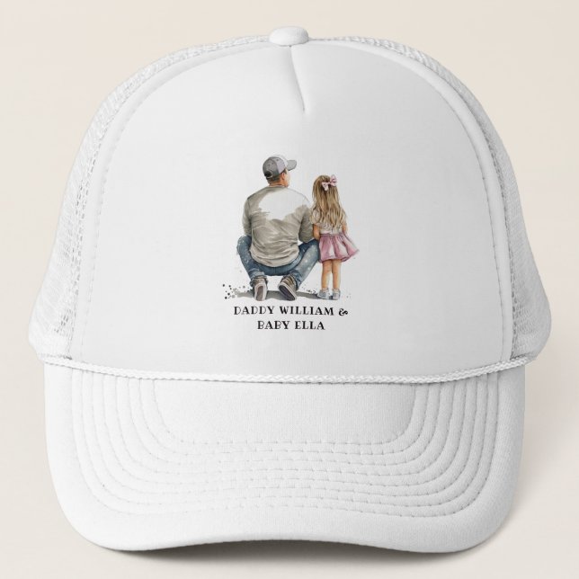 Black Father and Daughter Bond (10) Trucker Hat (Front)