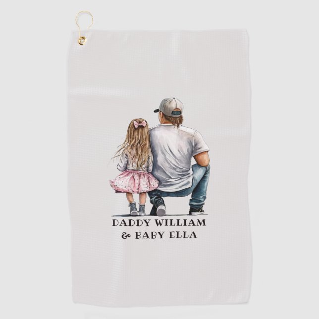 Black Father and Daughter Bond (11) Golf Towel (Front)
