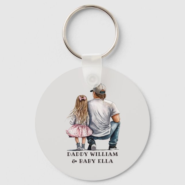 Black Father and Daughter Bond (11) Key Ring (Front)
